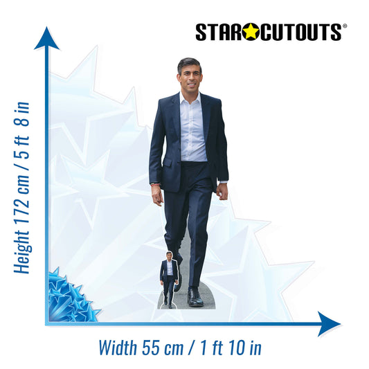 Rishi Sunak UK Prime Minister Lifesize Cardboard Cutout With Mini - mycardboardcutout