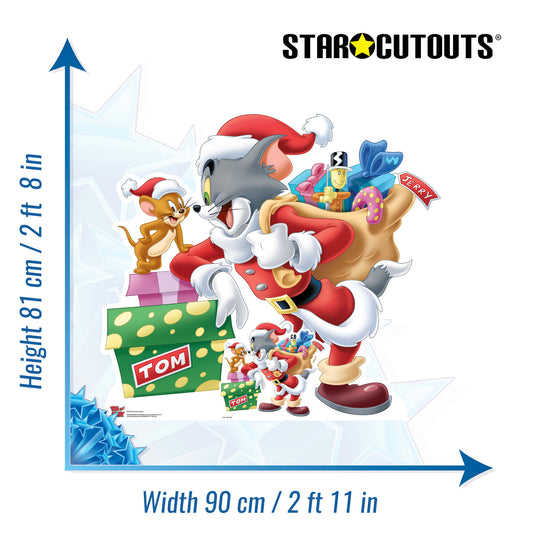 Tom and Jerry Merry Christmas Cardboard Cutout - mycardboardcutout
