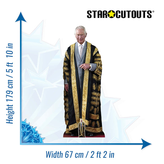 King Charles III Gold Cardboard Cutout - mycardboardcutout