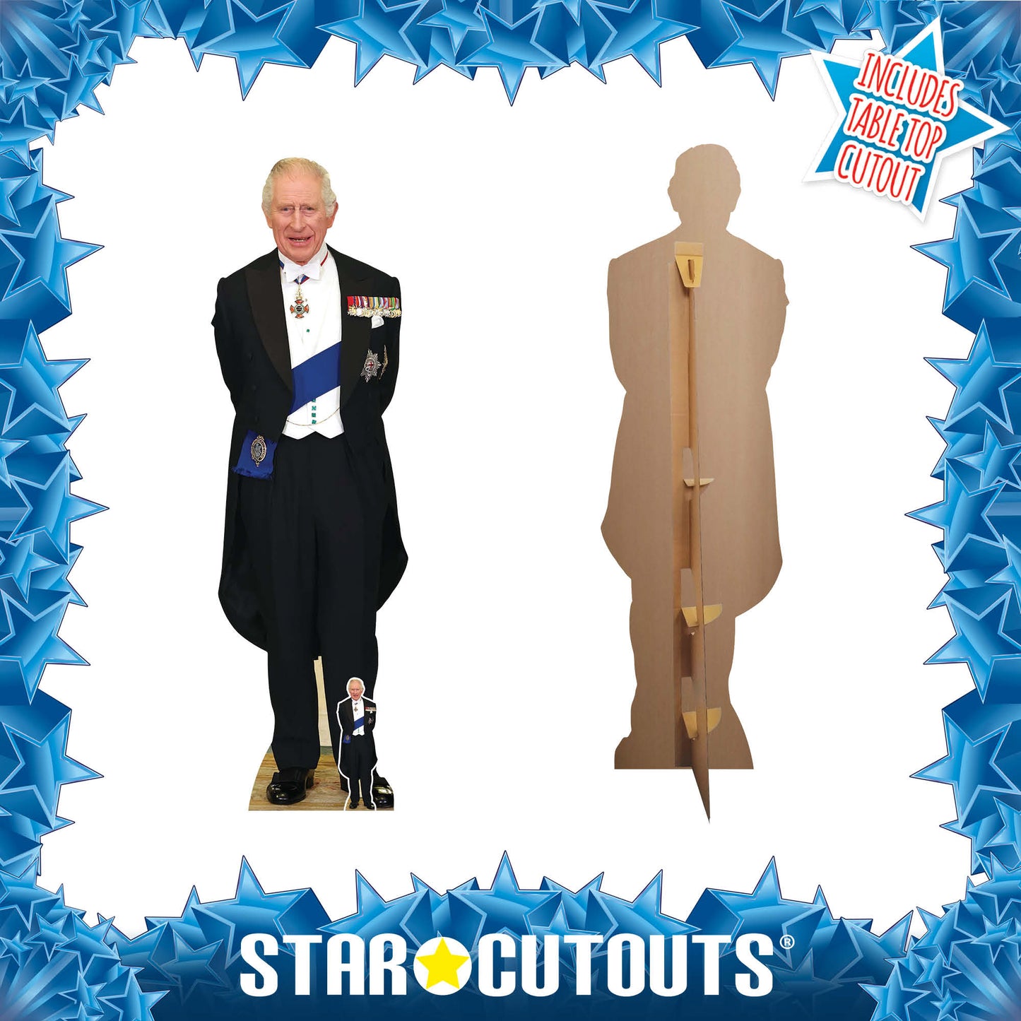 King Charles with Medals Cardboard Cutout