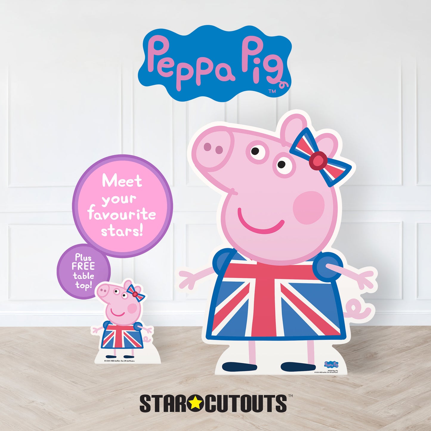 Peppa Pig Union Jack Cardboard Cutout - mycardboardcutout