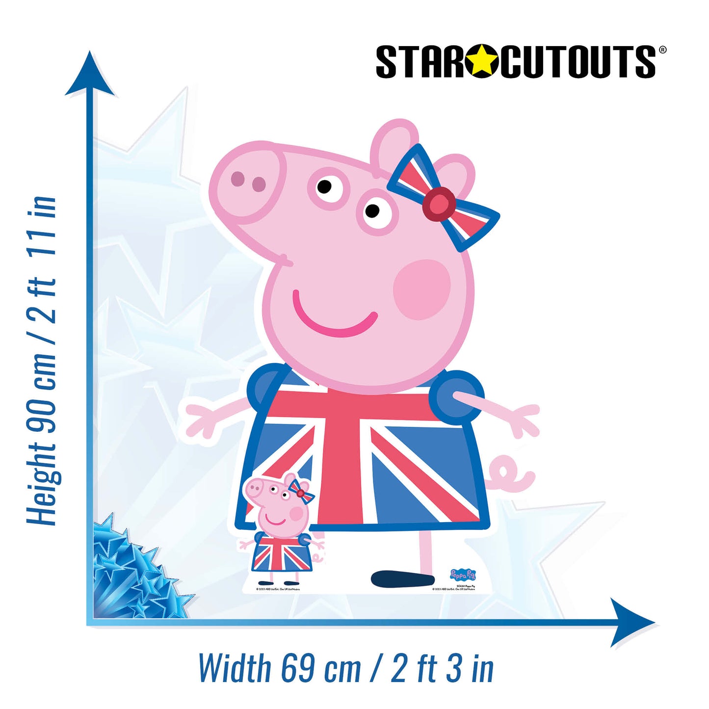 Peppa Pig Union Jack Cardboard Cutout - mycardboardcutout