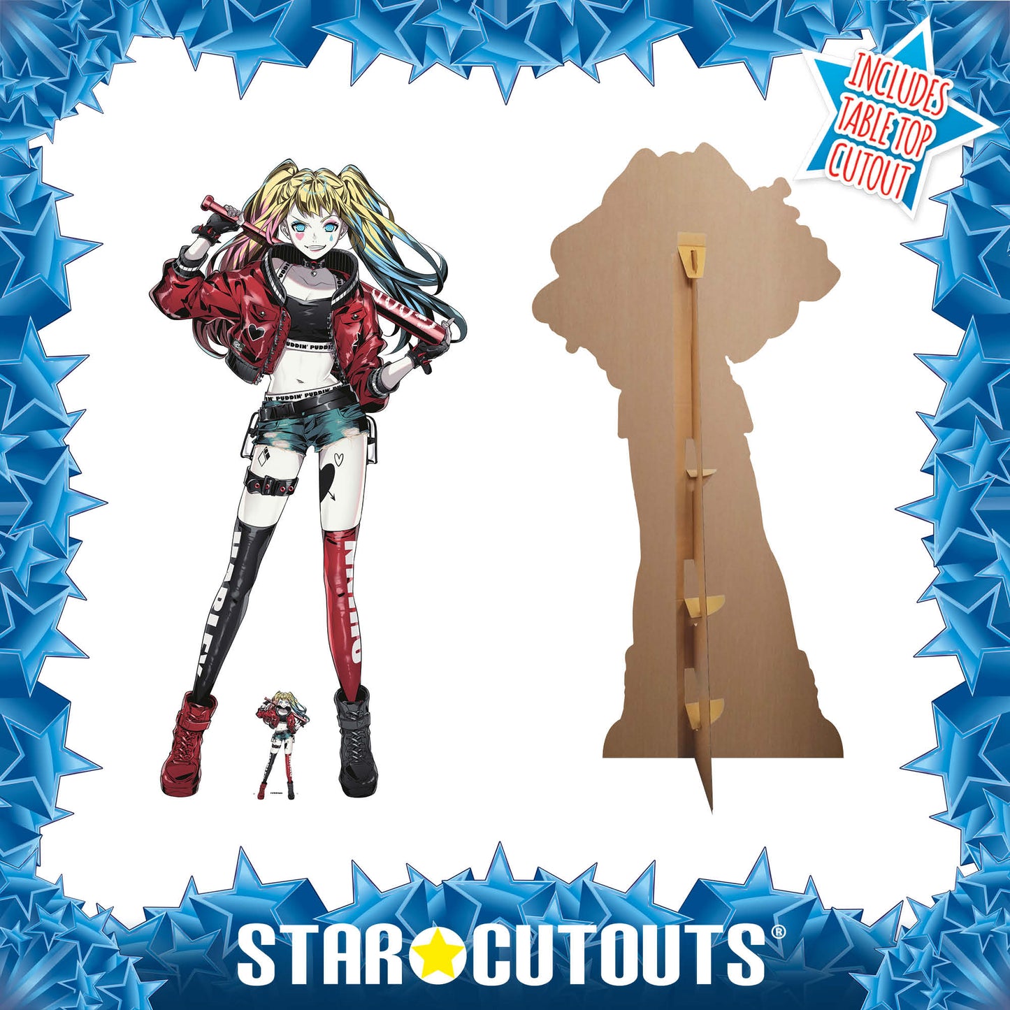 Harley Quinn Anime Style Cardboard Cutout