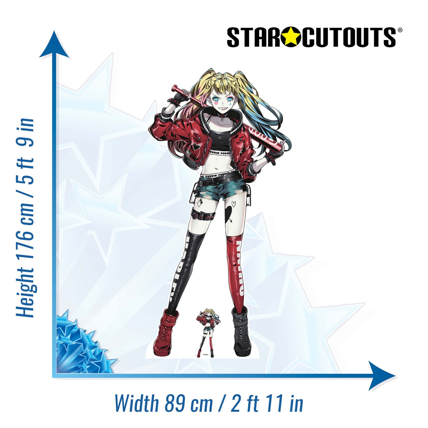 Harley Quinn Anime Style Cardboard Cutout