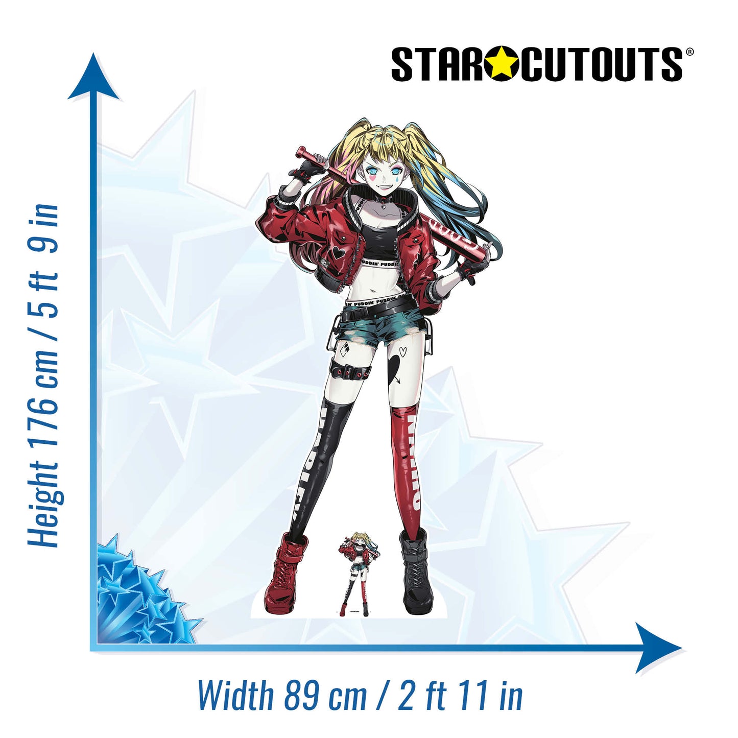 Harley Quinn Anime Style Cardboard Cutout - mycardboardcutout