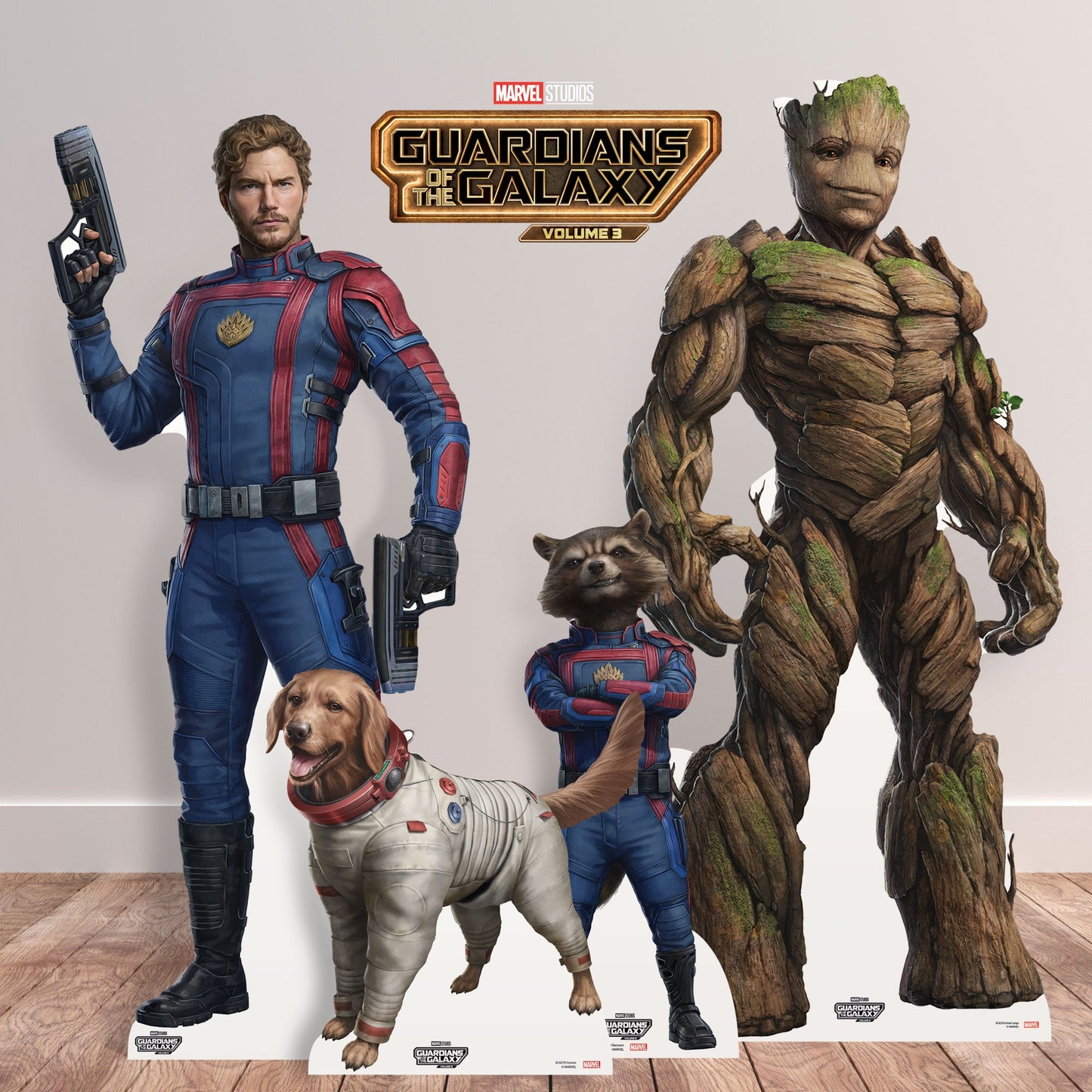 SC4280 Guardians Group Guardians of the Galaxy Three Marvel Cardboard Cut Out With Mini Cardboard Cutout