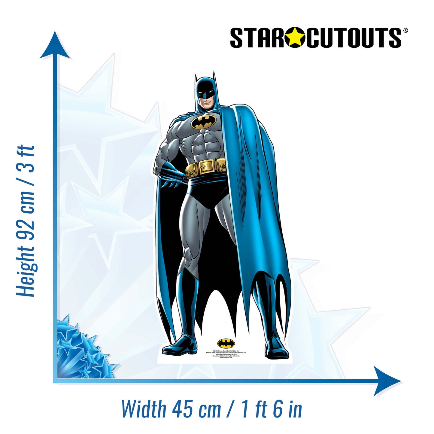 Small Batman Comic Book Style Star Mini Cardboard Cutout