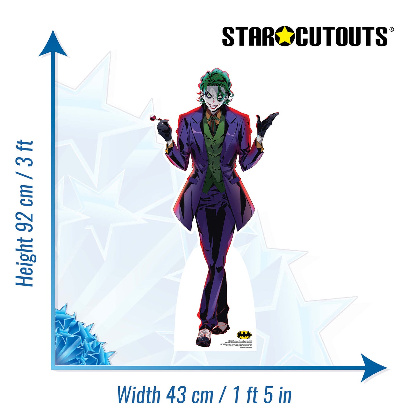 The Joker Anime Style Star Mini Cardboard Cutout