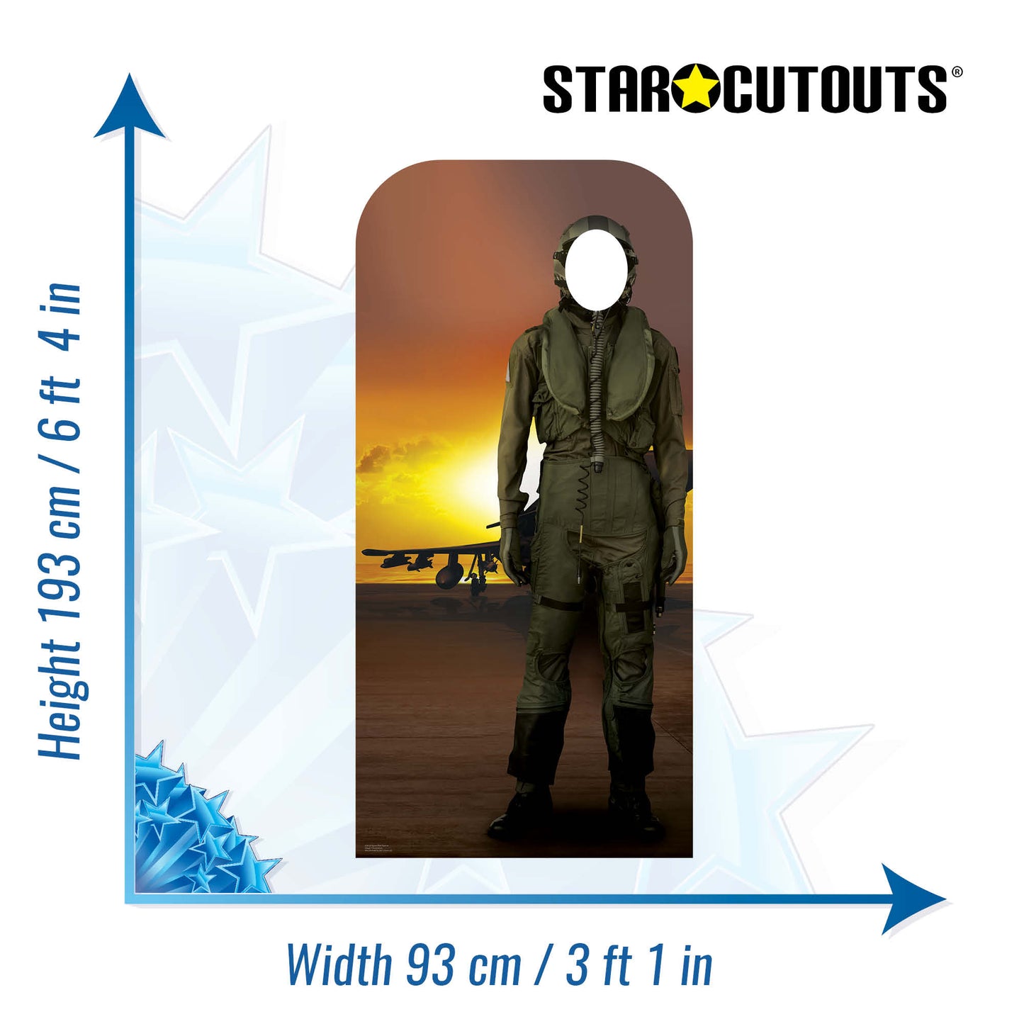 Fighter Pilot Stand In Cardboard Cutout