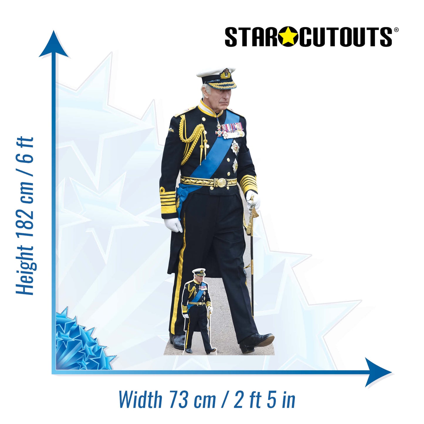King Charles Marching Royal Uniform Cardboard Cutout - mycardboardcutout