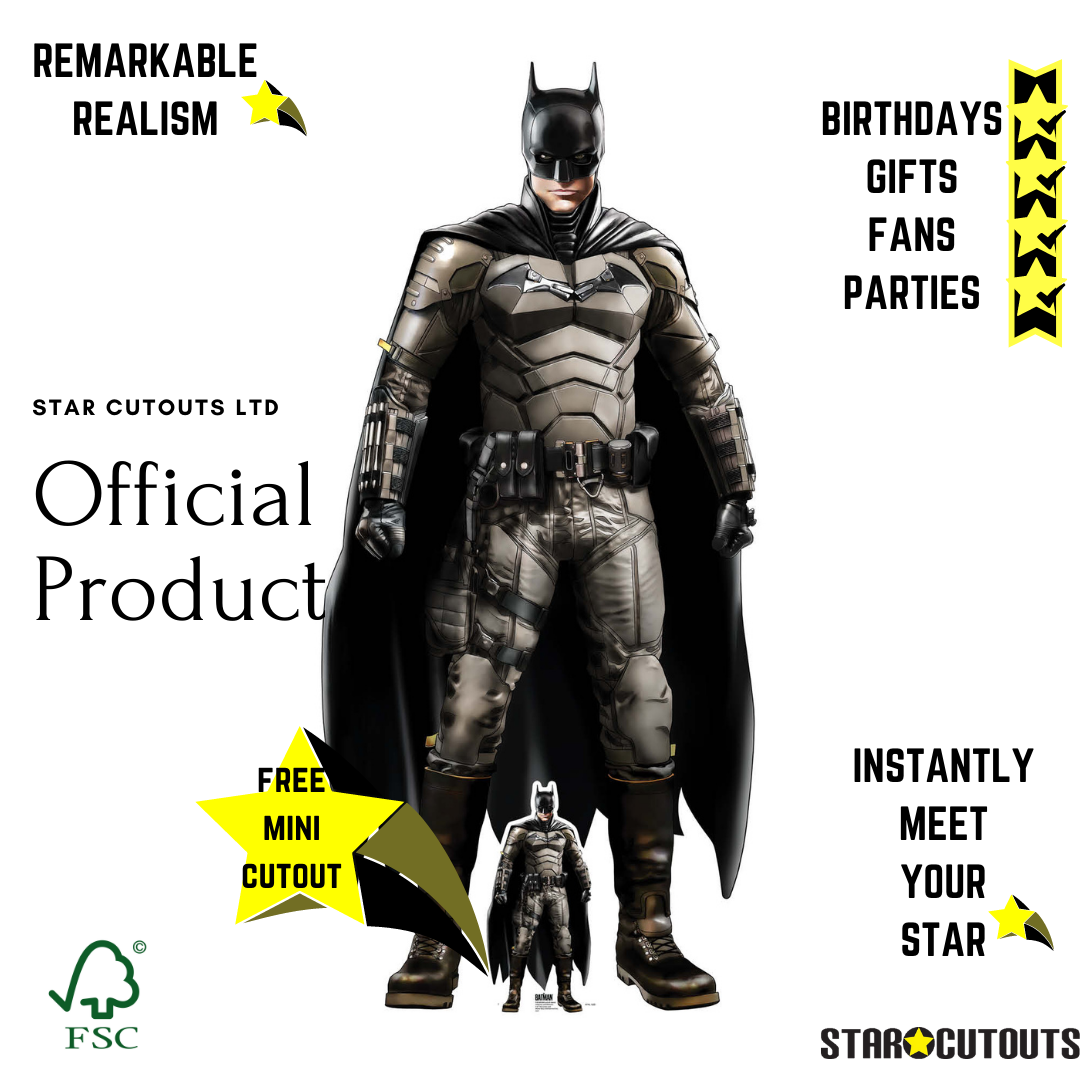 Batman Robert Pattinson The Batman 2022 Masterpiece Graphic Art Style Cardboard Cutout - mycardboardcutout