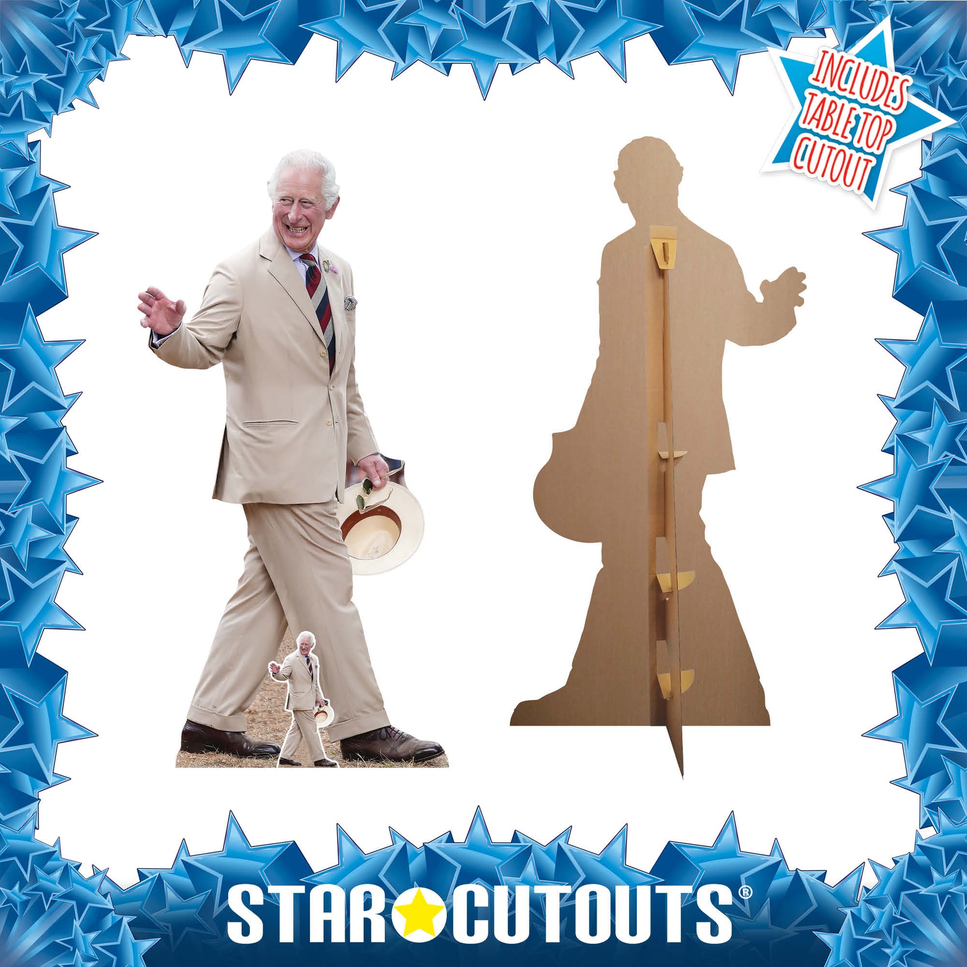 King Charles Beige Suit Cardboard Cutout - mycardboardcutout