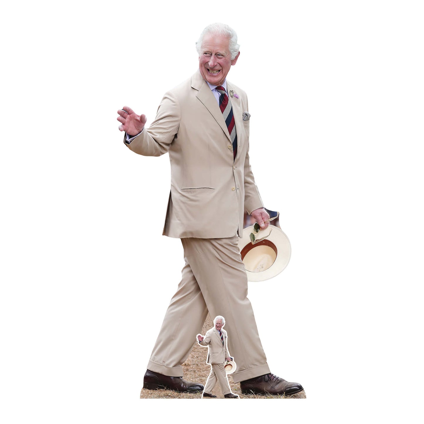 King Charles Beige Suit Cardboard Cutout - mycardboardcutout
