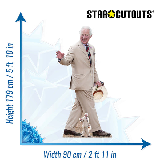 King Charles Beige Suit Cardboard Cutout - mycardboardcutout