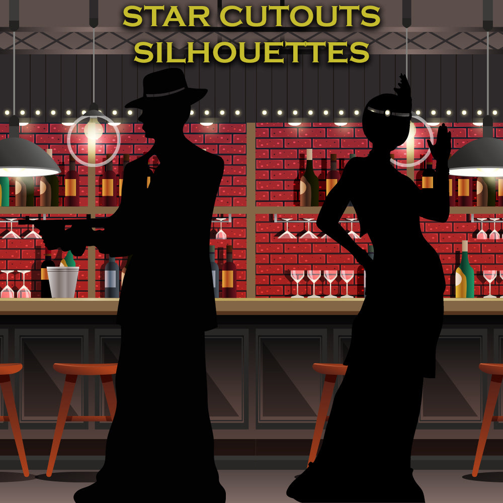 Dancing Couple Black Silhouette Cutout - mycardboardcutout