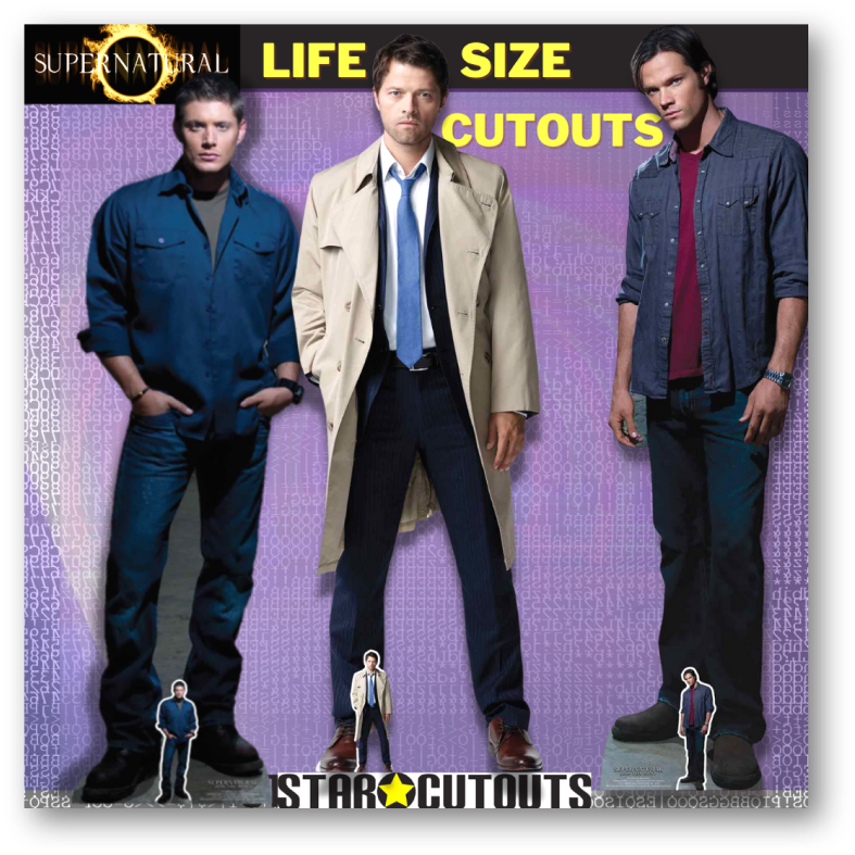 Superntaural Lifesize Cardboard Cutouts Dean and Sam Winchester Castiel