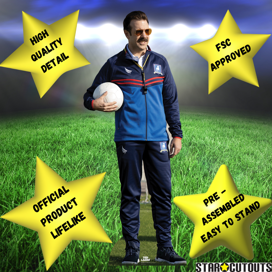 Ted Lasso Jason Sudeikis with Football Cardboard Cutout Lifesize - mycardboardcutout
