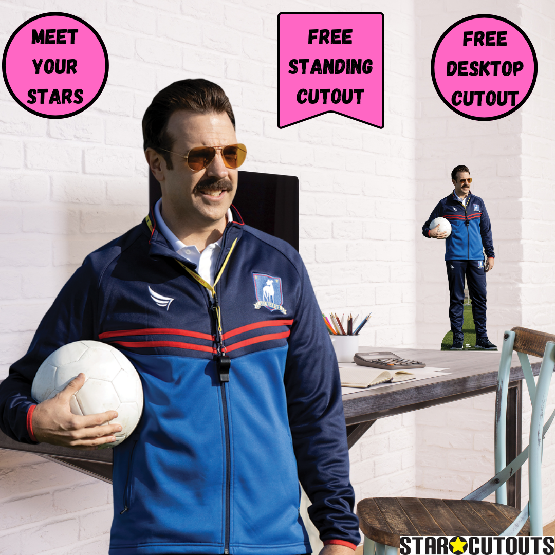 Ted Lasso Jason Sudeikis with Football Cardboard Cutout Lifesize - mycardboardcutout