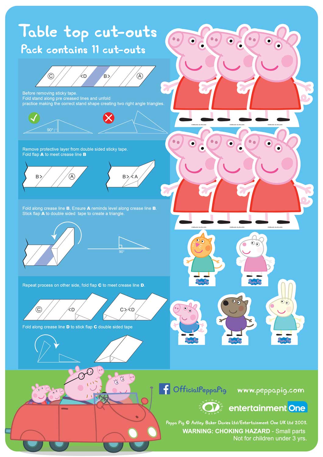 Peppa Pig Table Toppers Pack Ten Cut Outs - mycardboardcutout