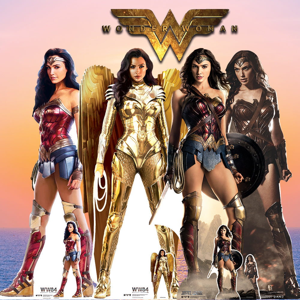 Wonder Woman Gal Gadot Justice League With Shield Cardboard Cutout - mycardboardcutout
