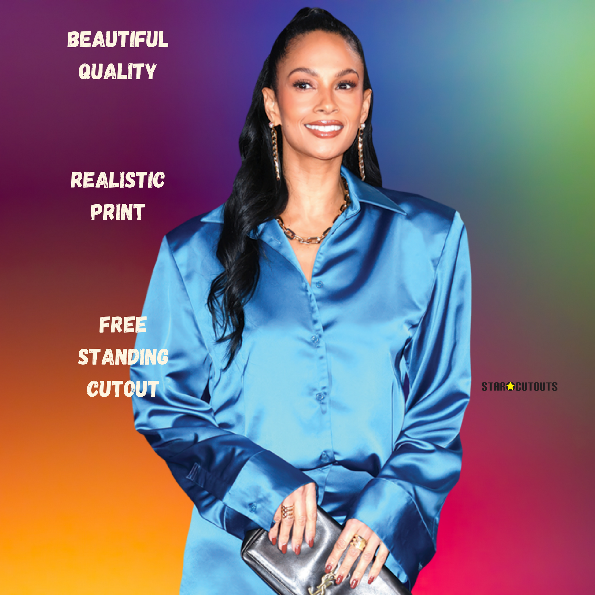 Famous Presenter Alesha Dixon Cardboard Cut Out Life Size With Mini - mycardboardcutout