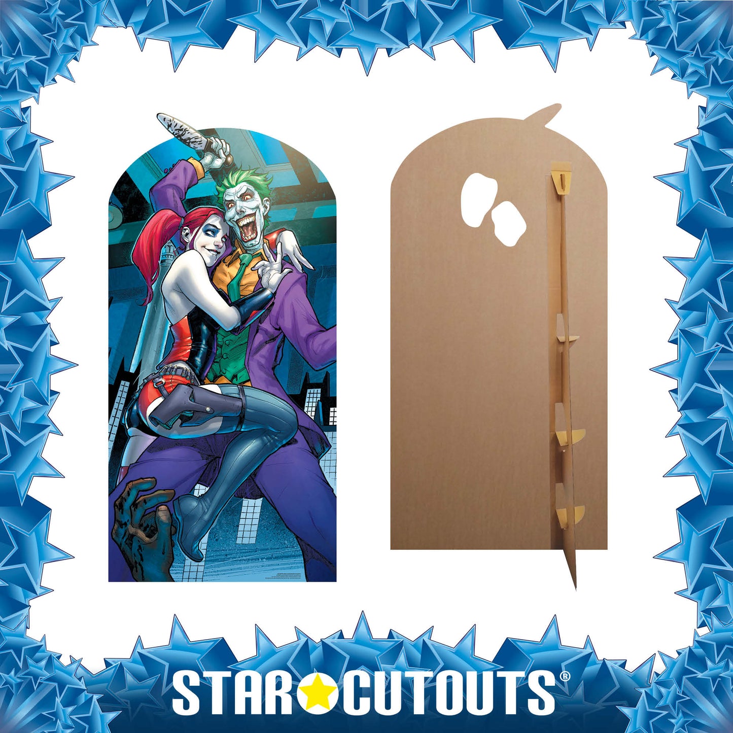 Harley Quinn and The Joker Stand In with Knife Cardboard Cutout - mycardboardcutout