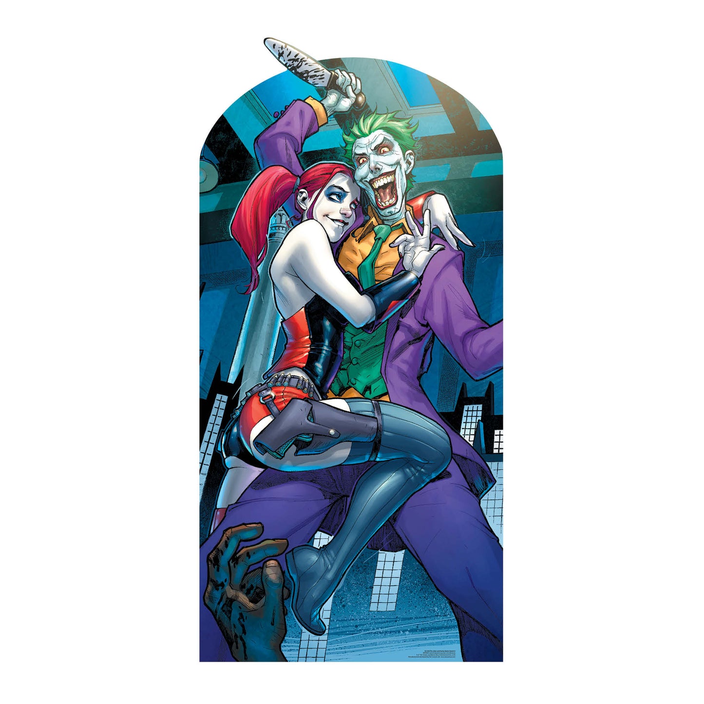 Harley Quinn and The Joker Stand In with Knife Cardboard Cutout - mycardboardcutout