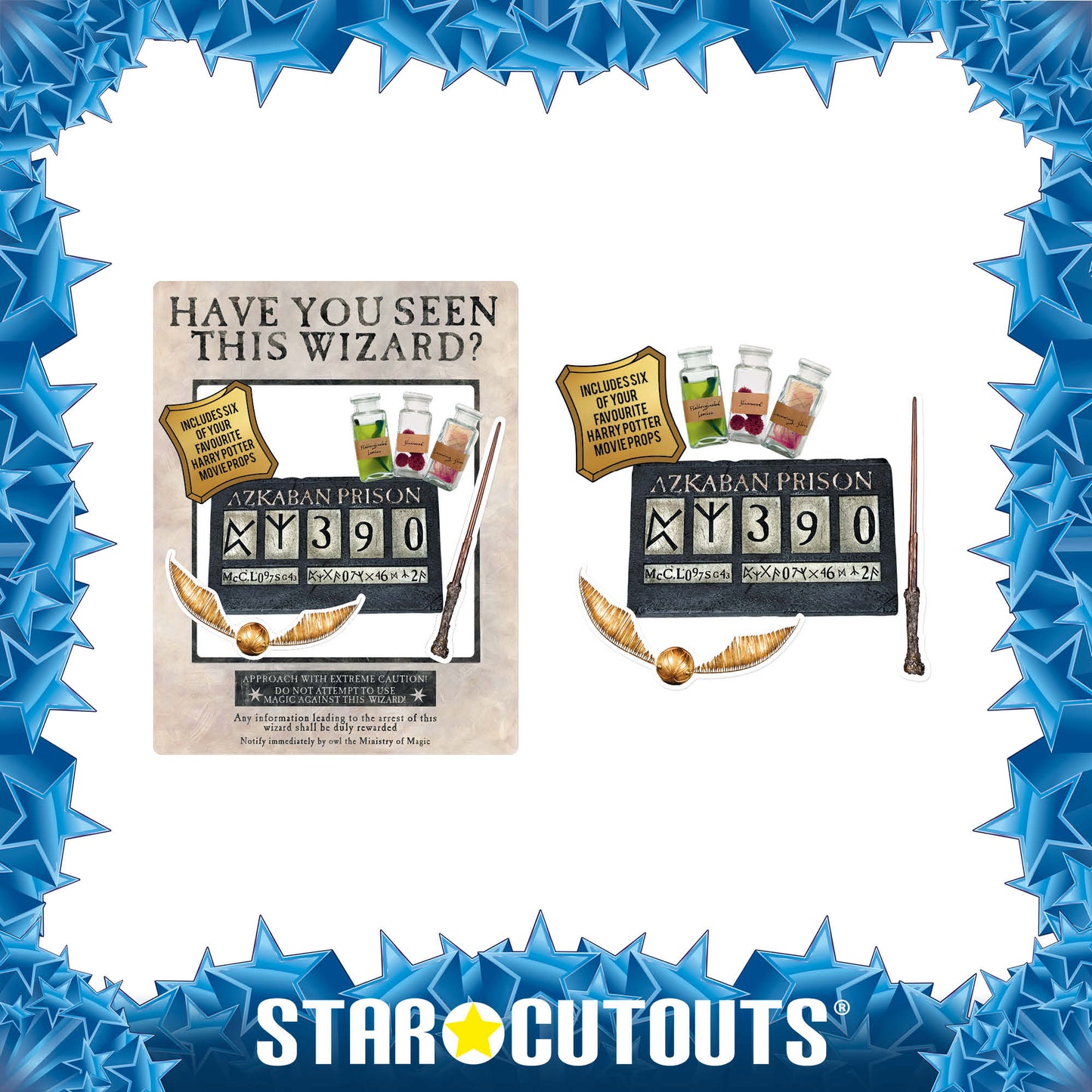 Cardboard Cutout Harry Potter Wanted Poster White Selfie Frame Have You Seen This Wizard? - mycardboardcutout
