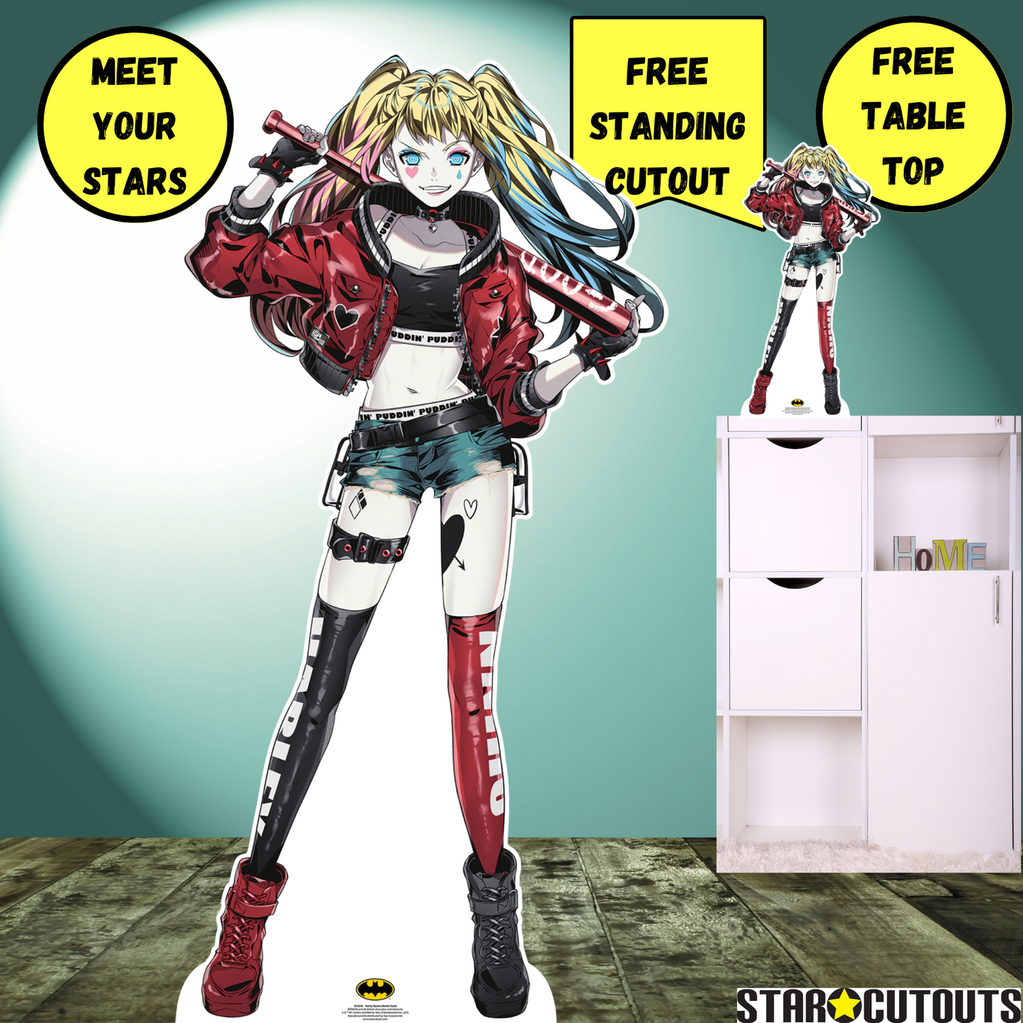 Harley Quinn Anime Style Cardboard Cutout