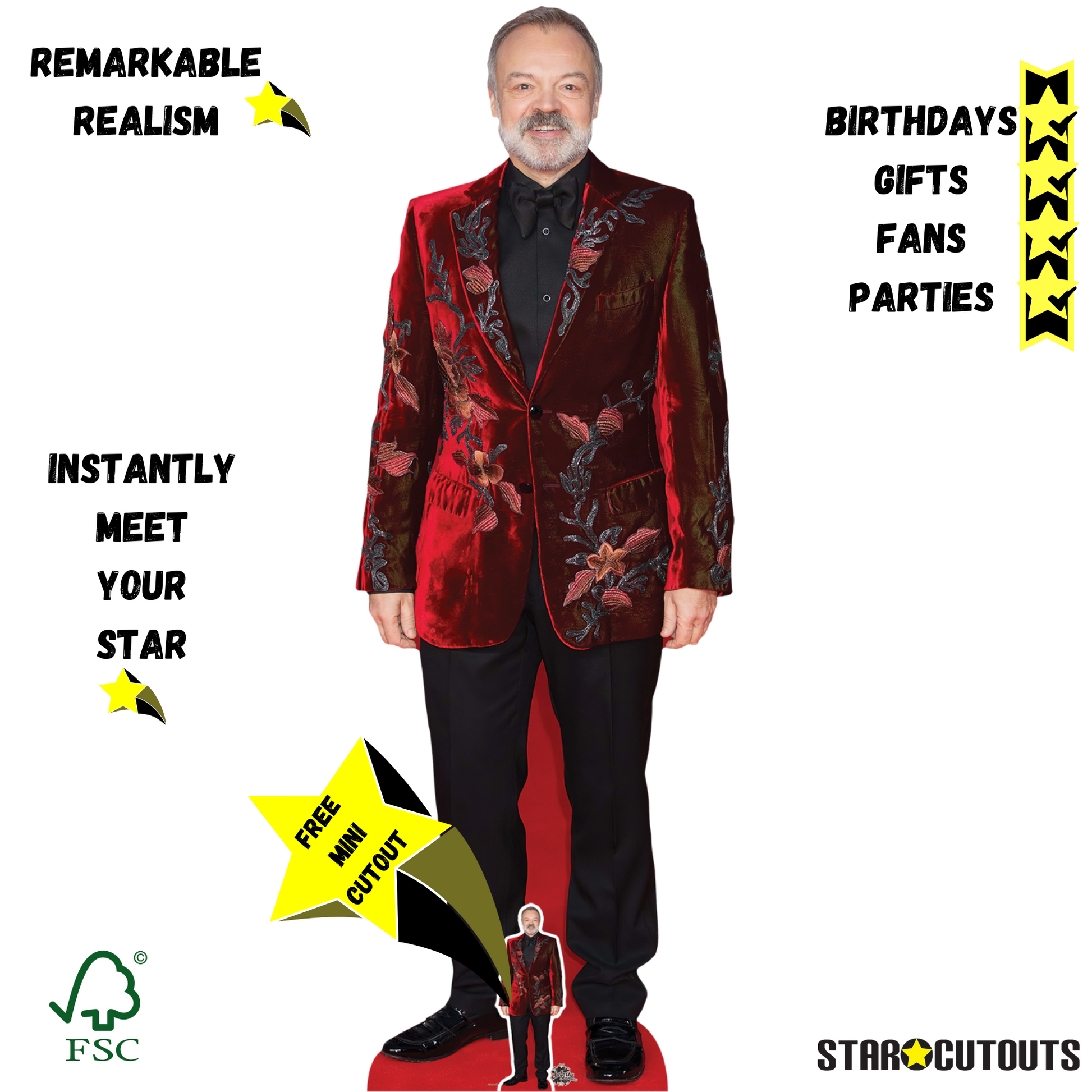Graham Norton Cardboard Cut Out Life Size With Mini - mycardboardcutout