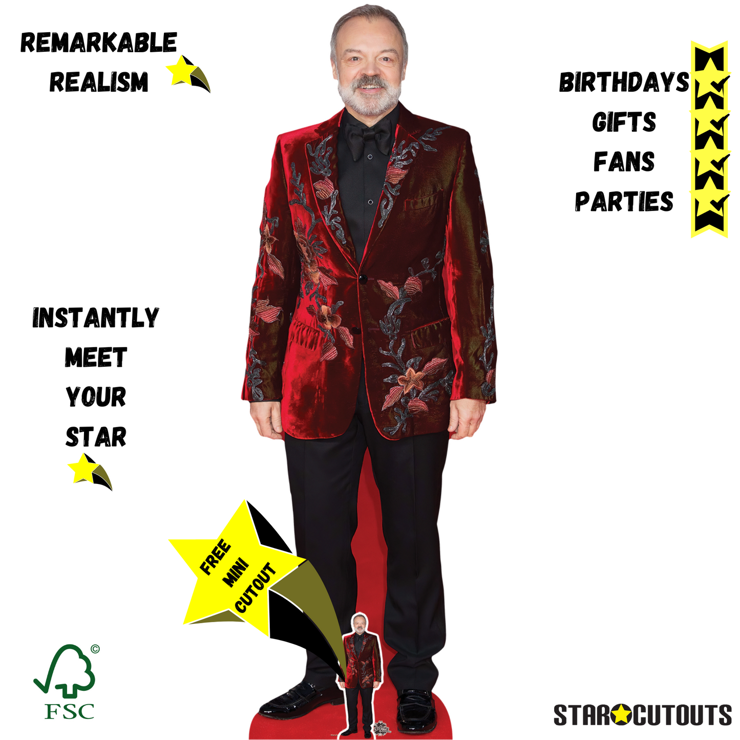 Graham Norton Cardboard Cut Out Life Size With Mini