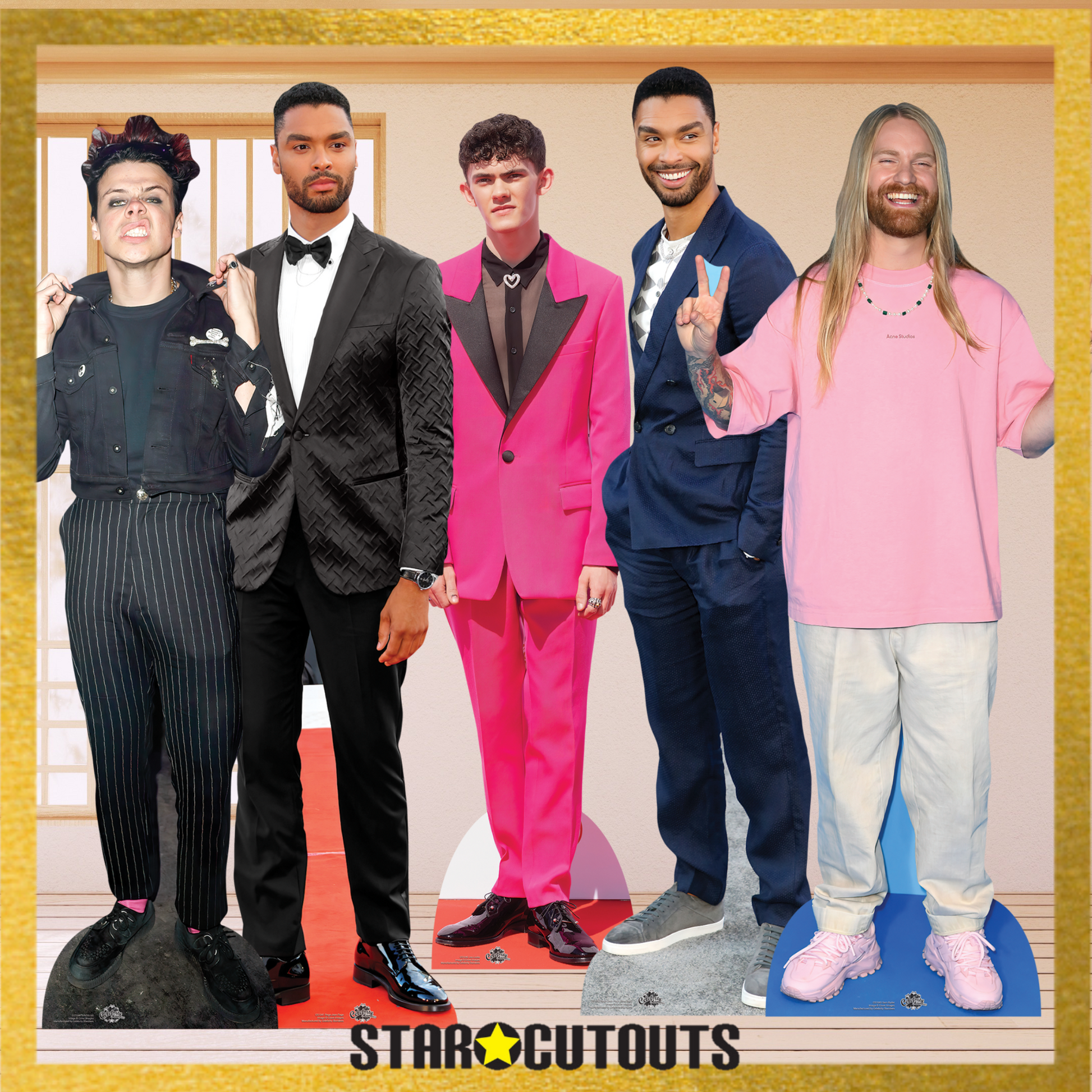 Rege Jean Page Blue Suit Cardboard Cutout Life Size with Mini Cutout - mycardboardcutout