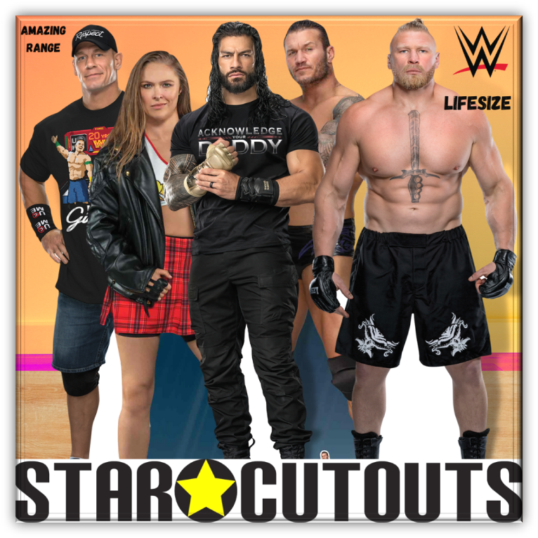 Roman Reigns Black Outfit WWE Cardboard Cutout Lifesize With Mini Desktop Cutout - mycardboardcutout