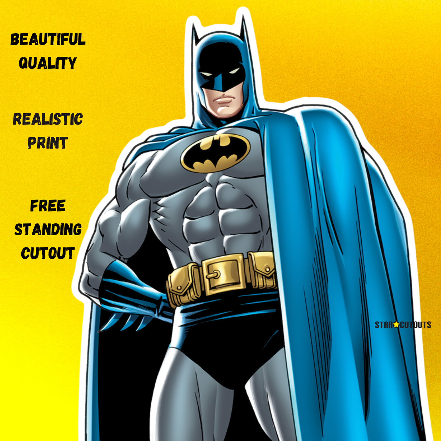 Small Batman Comic Book Style Star Mini Cardboard Cutout