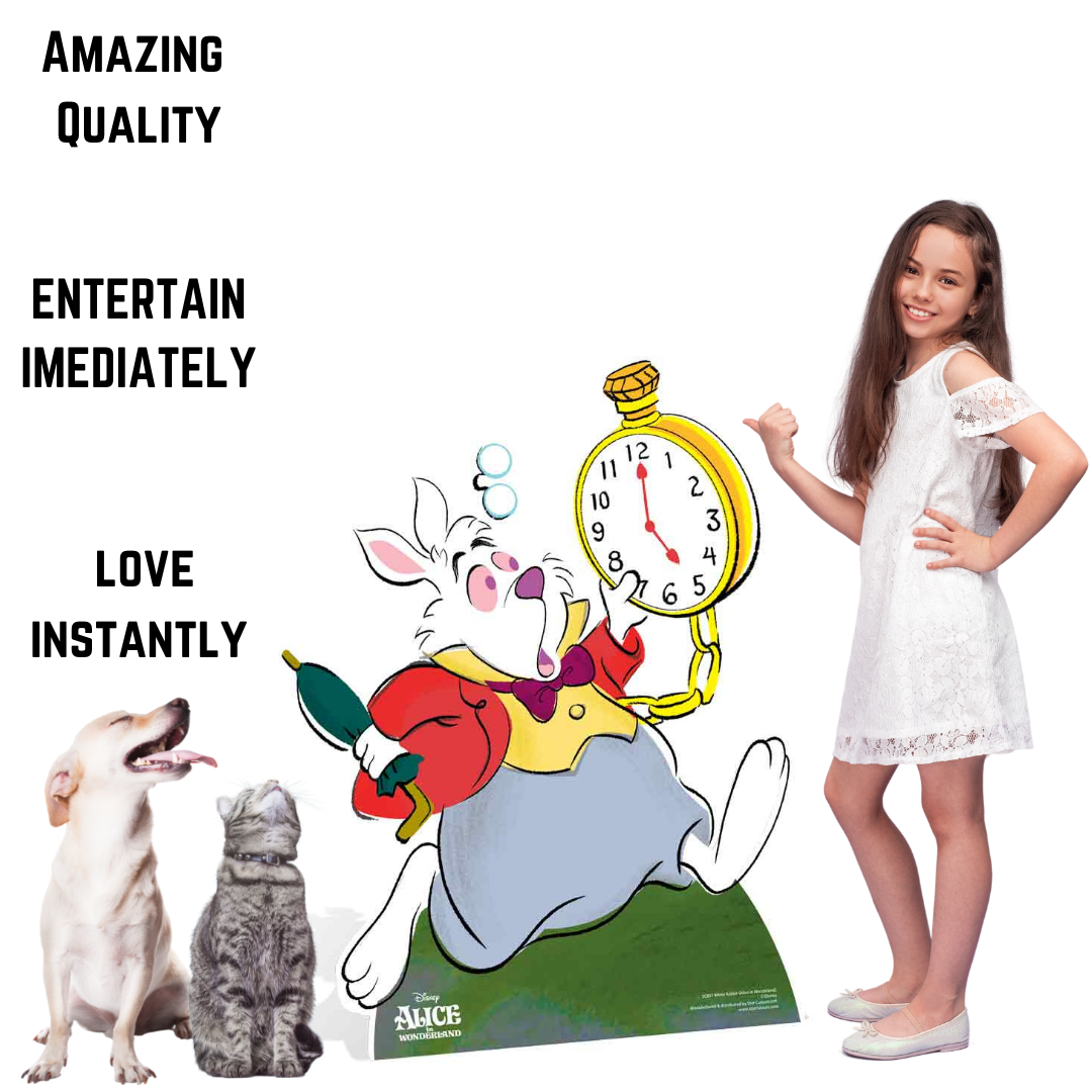 White Rabbit Classic Alice in Wonderland Cardboard Cutout Disney Official Product