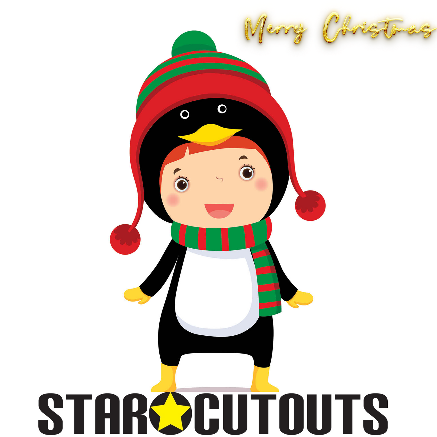 Cute Christmas Penguin Cardboard Cutout - mycardboardcutout