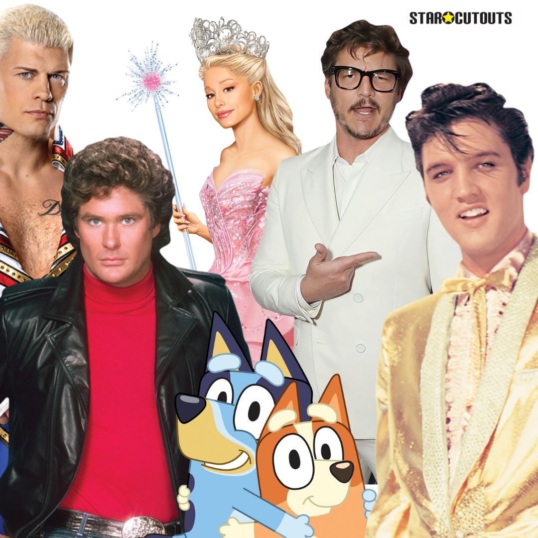 collection of popular character cutouts