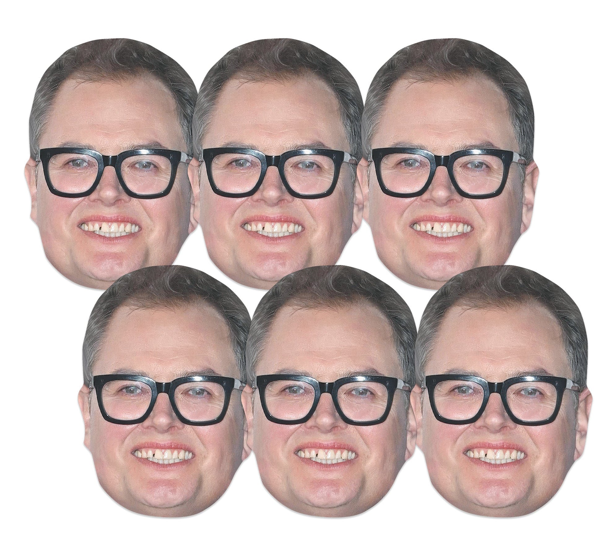 CMP012 Alan Carr Six Pack Of Masks - Includes Tabs and Elastic