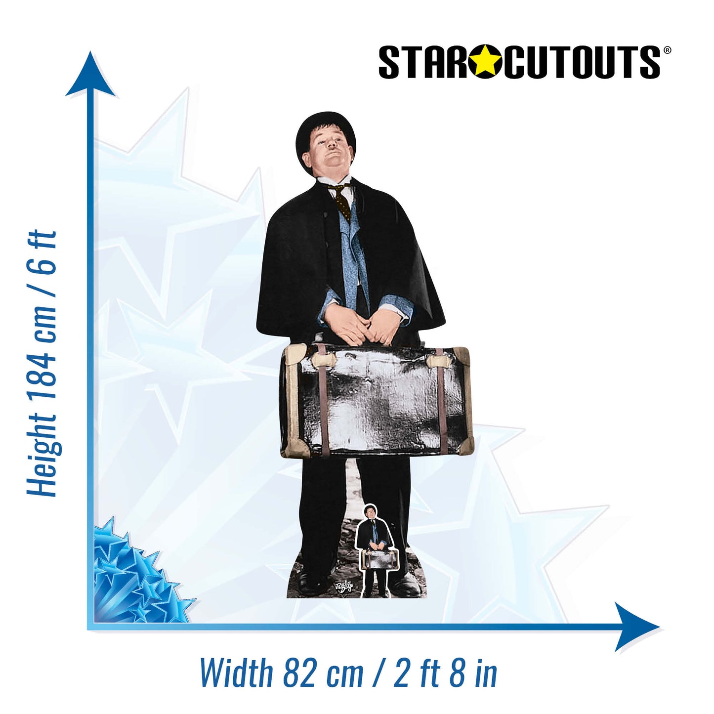 SC1047 Oliver Hardy Cardboard Cut Out Height 184cm