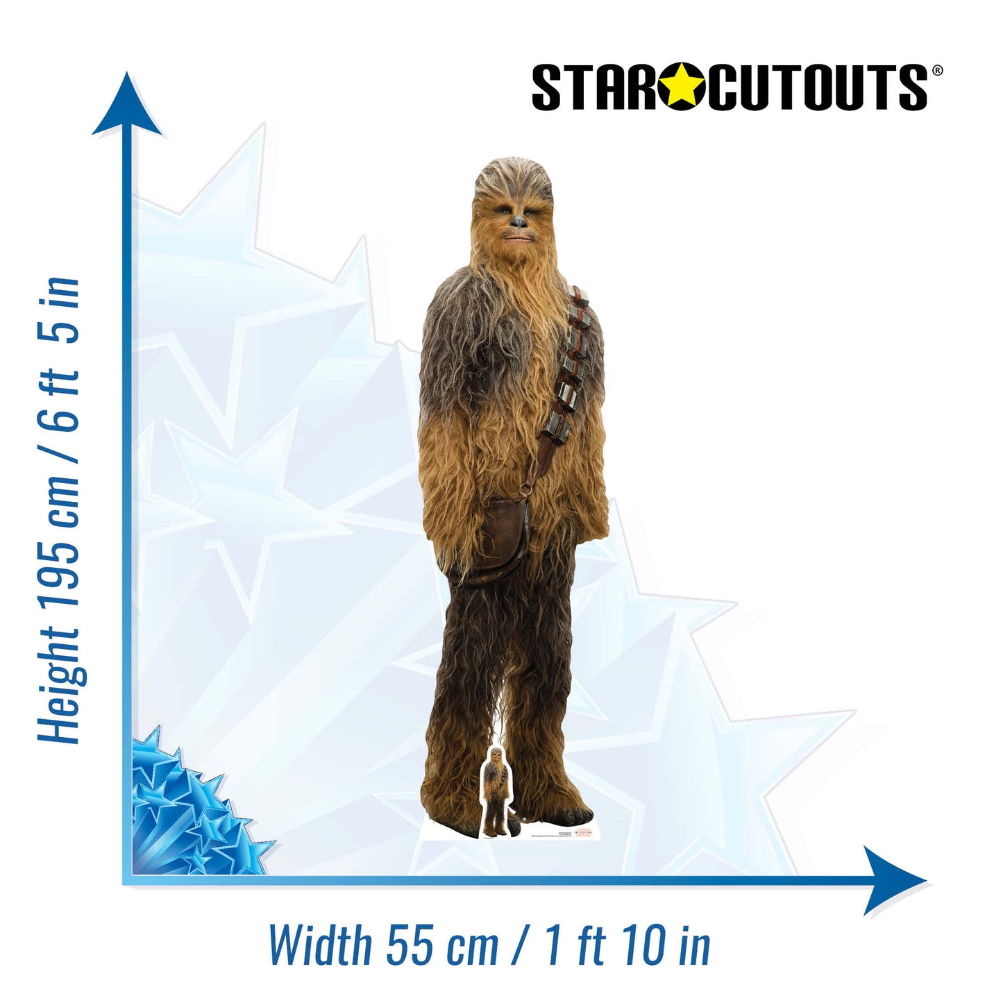 Chewbacca The Last Jedi Cardboard Cut Out Height 195cm