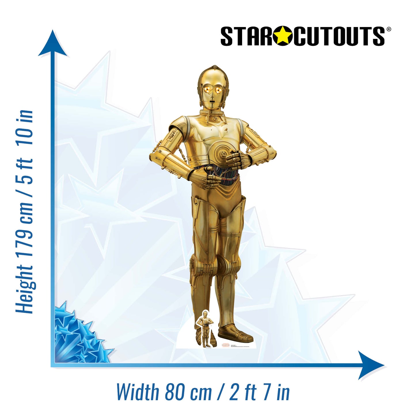 C3PO The Last Jedi Cardboard Cut Out Height 179cm