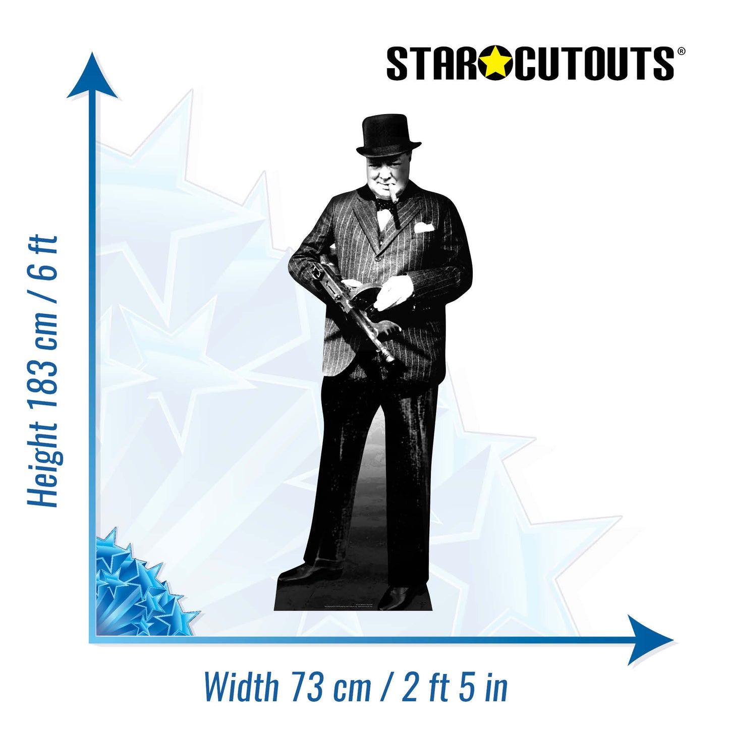 SC121 Winston Churchill Cardboard Cut Out Height 182cm