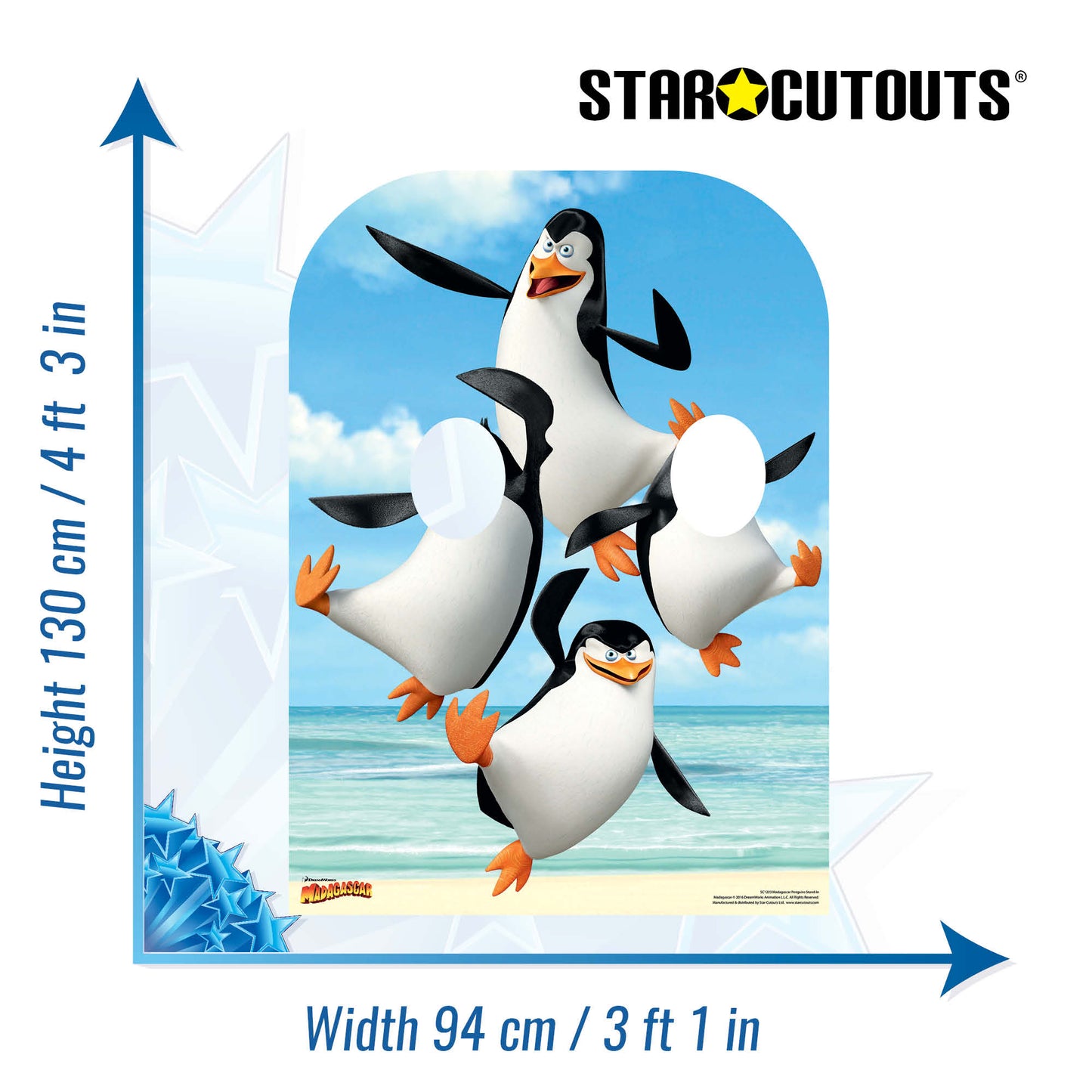 SC1223 Madagascar Penguins Only Stand-In Cardboard Cut Out Height 130cm