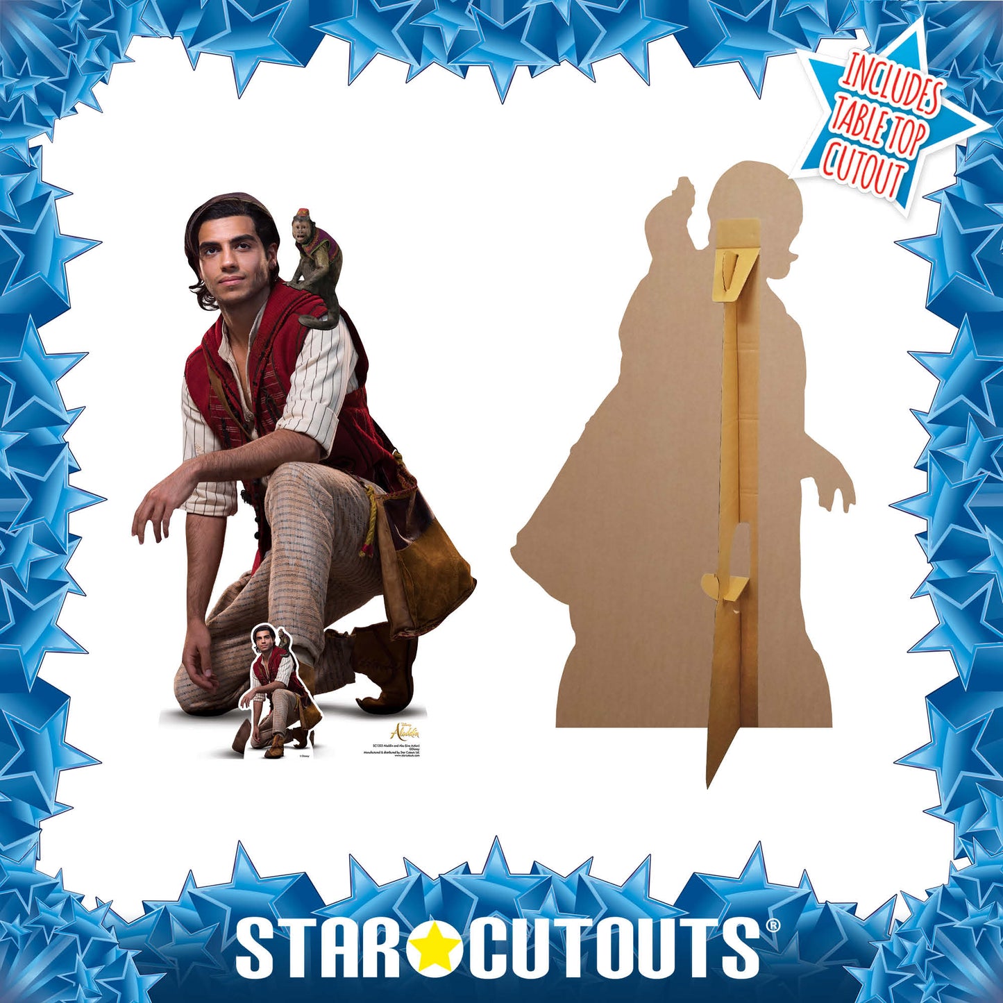Aladdin and Abu Mena Massoud - Live Action Cardboard Cut Out Height 129cm