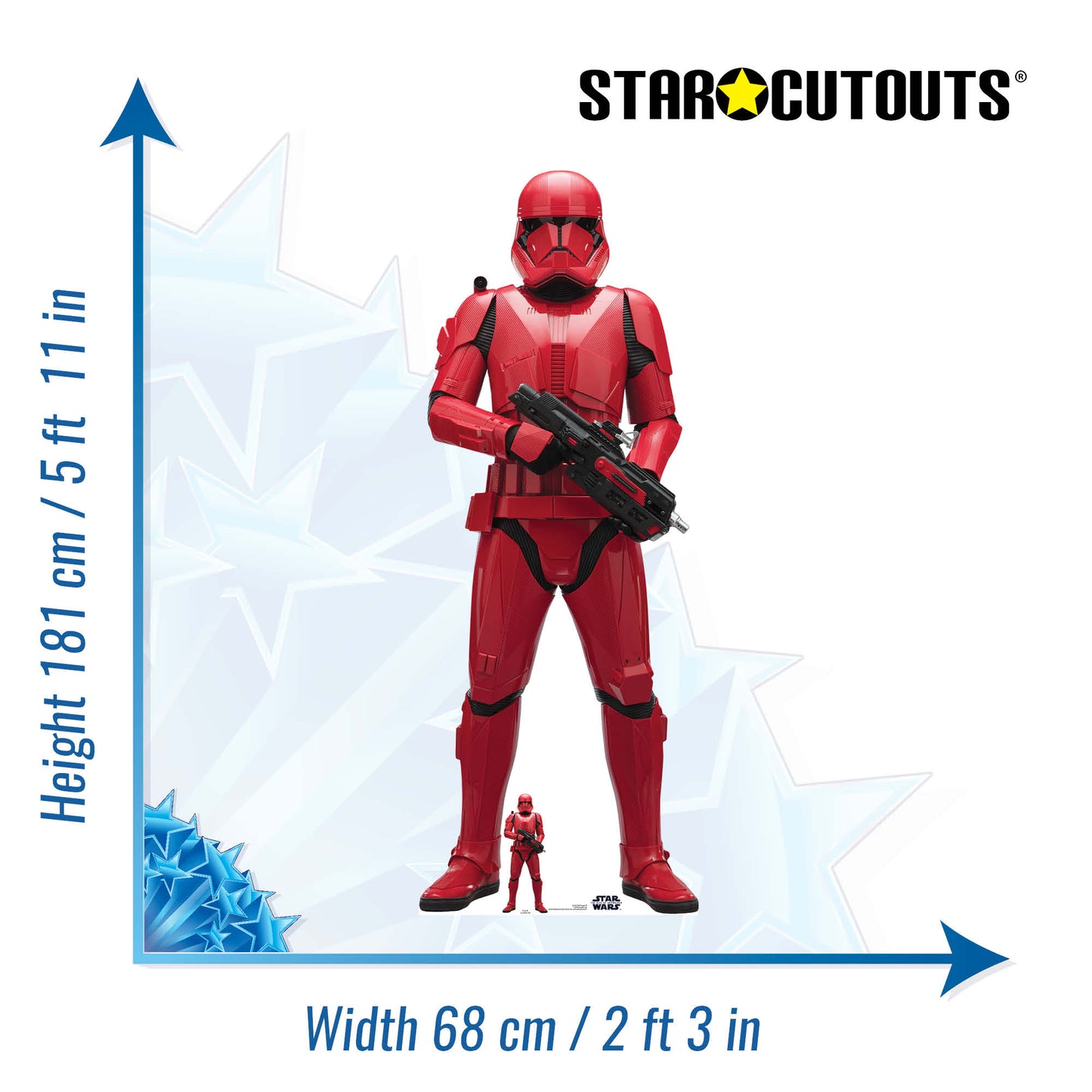 Star Wars Red Sith Trooper The Rise of Skywalker Cardboard Cut Out Height 181cm