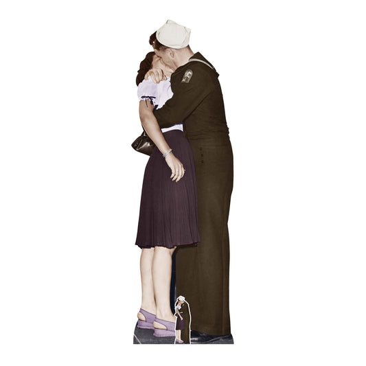 SC1543 Victory Day Couple Colour Cardboard Cut Out Height 184cm - mycardboardcutout