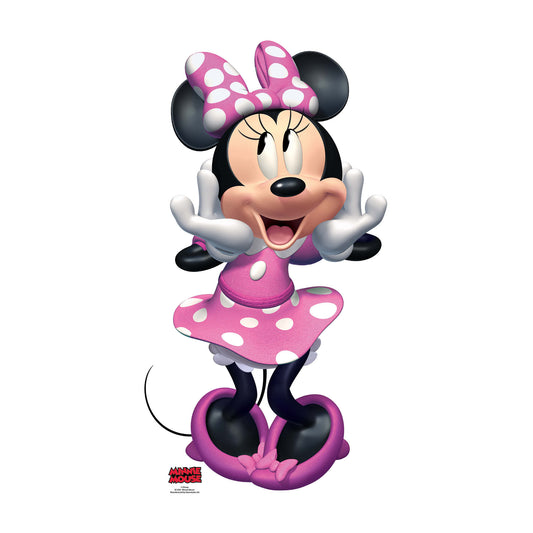 Minnie Mouse Happy Cardboard Cut Out Height 89cm