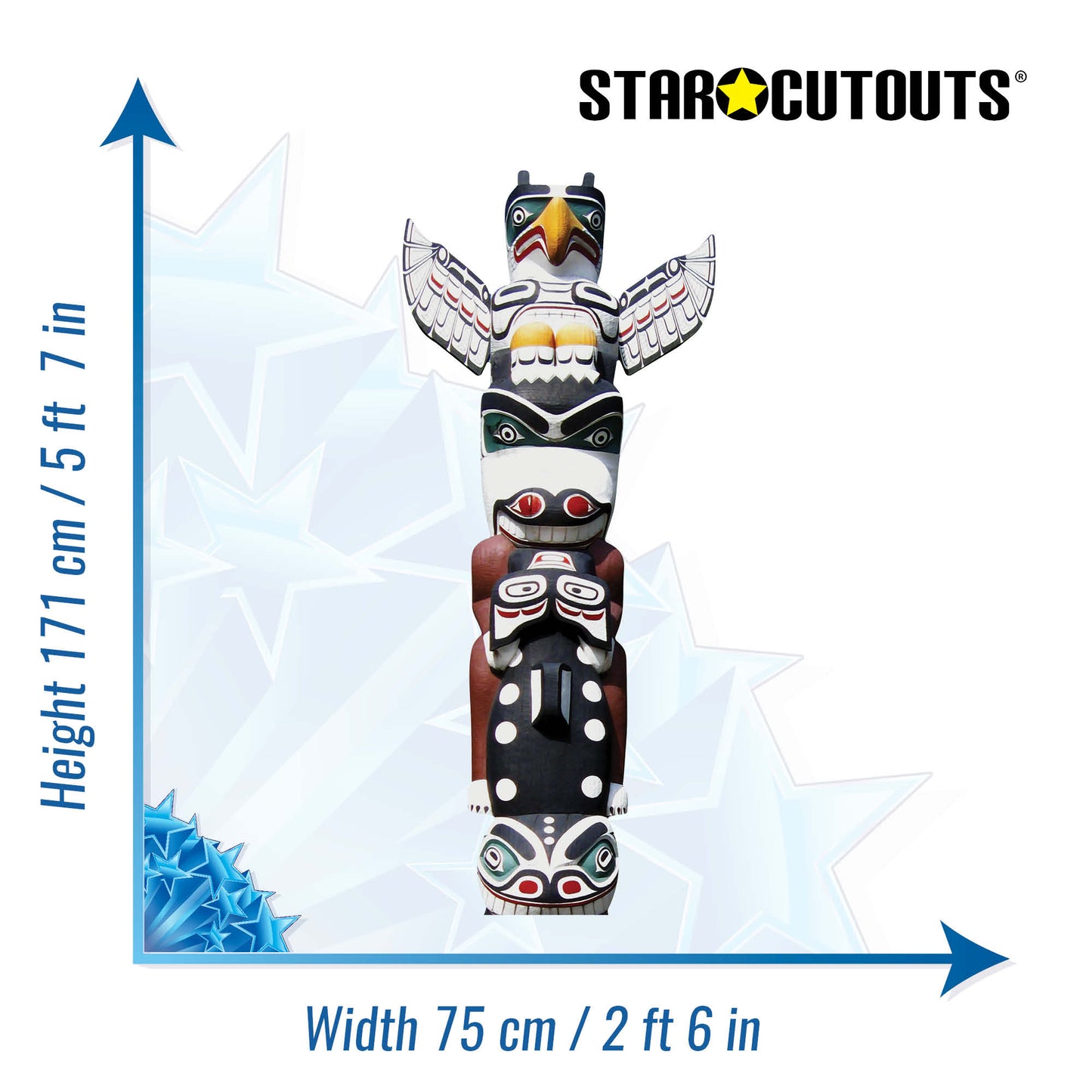 SC166 Totem Pole Cardboard Cut Out Height 171cm