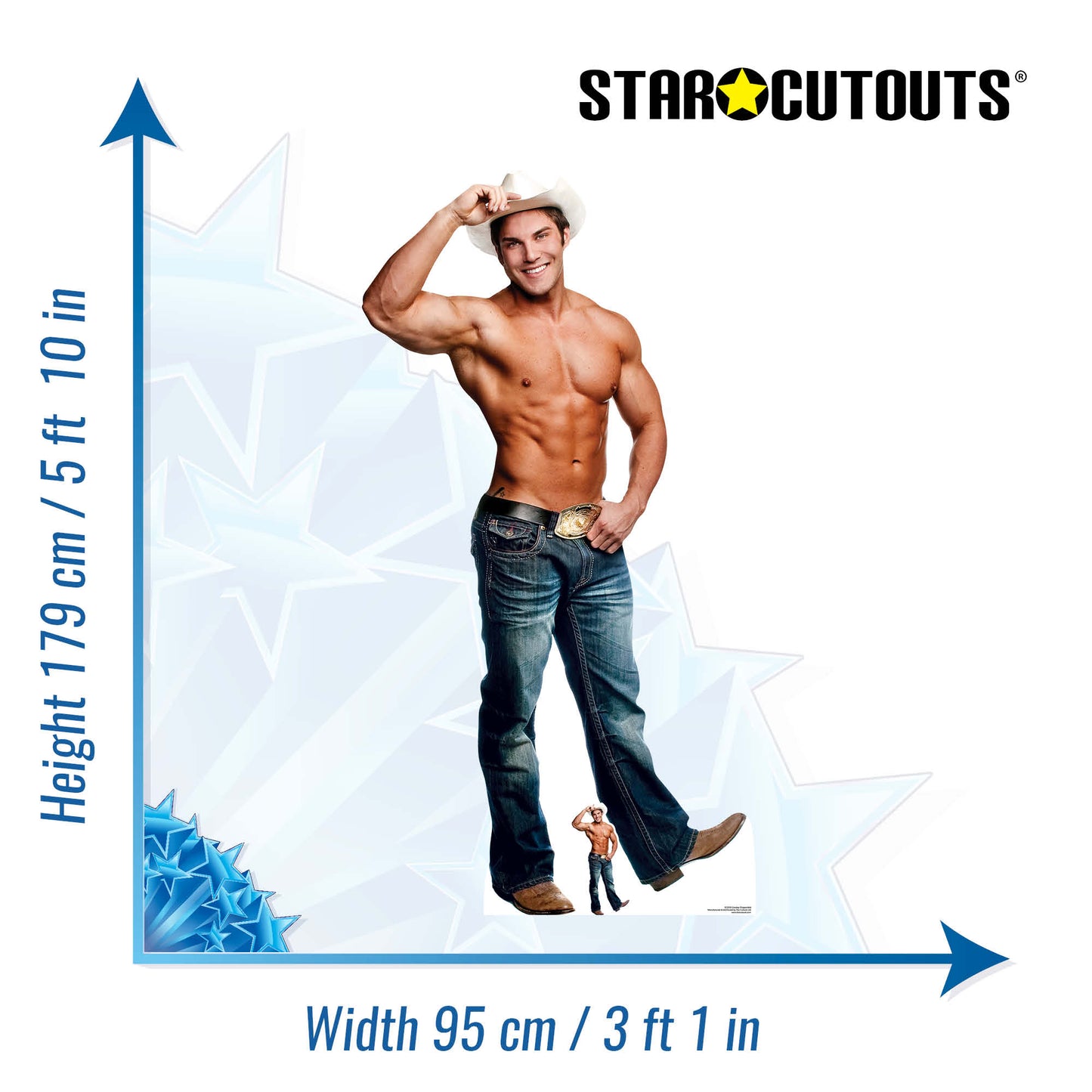 SC2155 Cowboy Chippendale Cardboard Cut Out Height 179cm