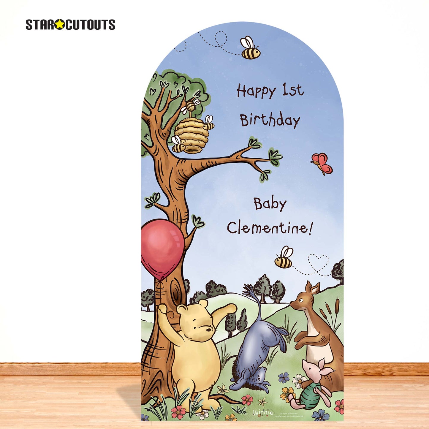 XQ018 Winnie Sailboard Blue Sky Pooh Bear Personalised Sailboard